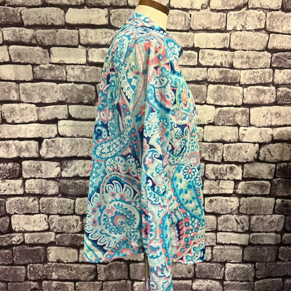 Talbots Multicolored Button Down Long Sleeve Blou… - image 8